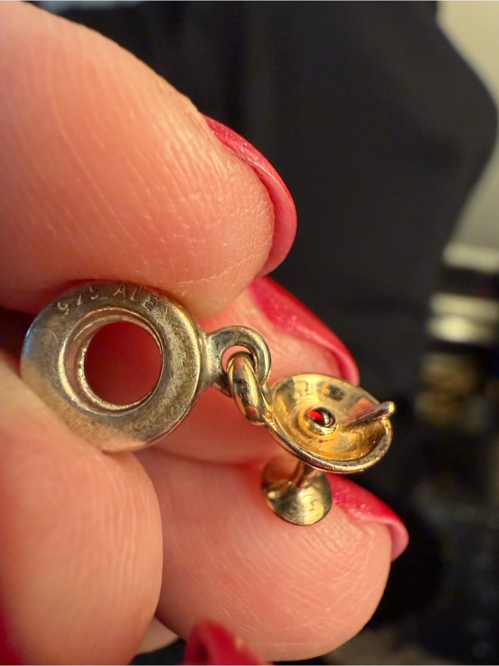 RARE Pandora 14K Gold & Silver Martini Charm